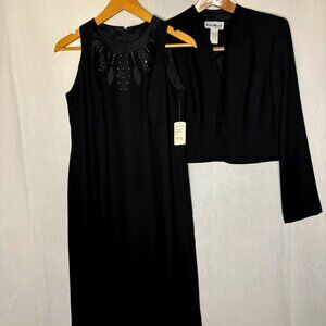 Ladies Karen Miller New York 2-pc Evening Gown & Jacket Embellished Not Worn 8